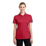 Sport-Tek LST695 Women's PosiCharge Active Textured Colorblock Polo Shirt in True Red/Gray size 2XL | Polyester