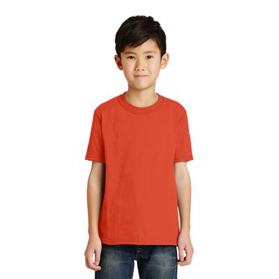 Port & Company PC55Y Youth Core Blend Top in Orange size Small | Cotton/Polyester
