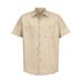 Red Kap SP24 Short Sleeve Industrial Work Shirt in Light Tan size LR | Cotton/Polyester Blend SP20, SL20, SB22, CS20