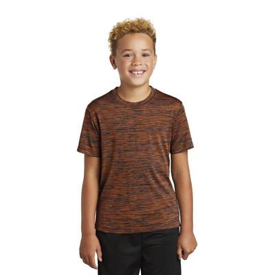 Sport-Tek YST390 Youth PosiCharge Electric Heather Top in Deep Orange-Black size XL | Polyester