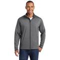 Sport-Tek ST853 Sport-Wick Stretch Contrast Full-Zip Jacket in Charcoal Grey Heather/Charcoal size 4XL | Polyester/Spandex Blend