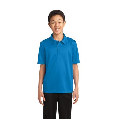 Port Authority Y540 Youth Silk Touch Performance Polo Shirt in Brilliant Blue size Large | Polyester