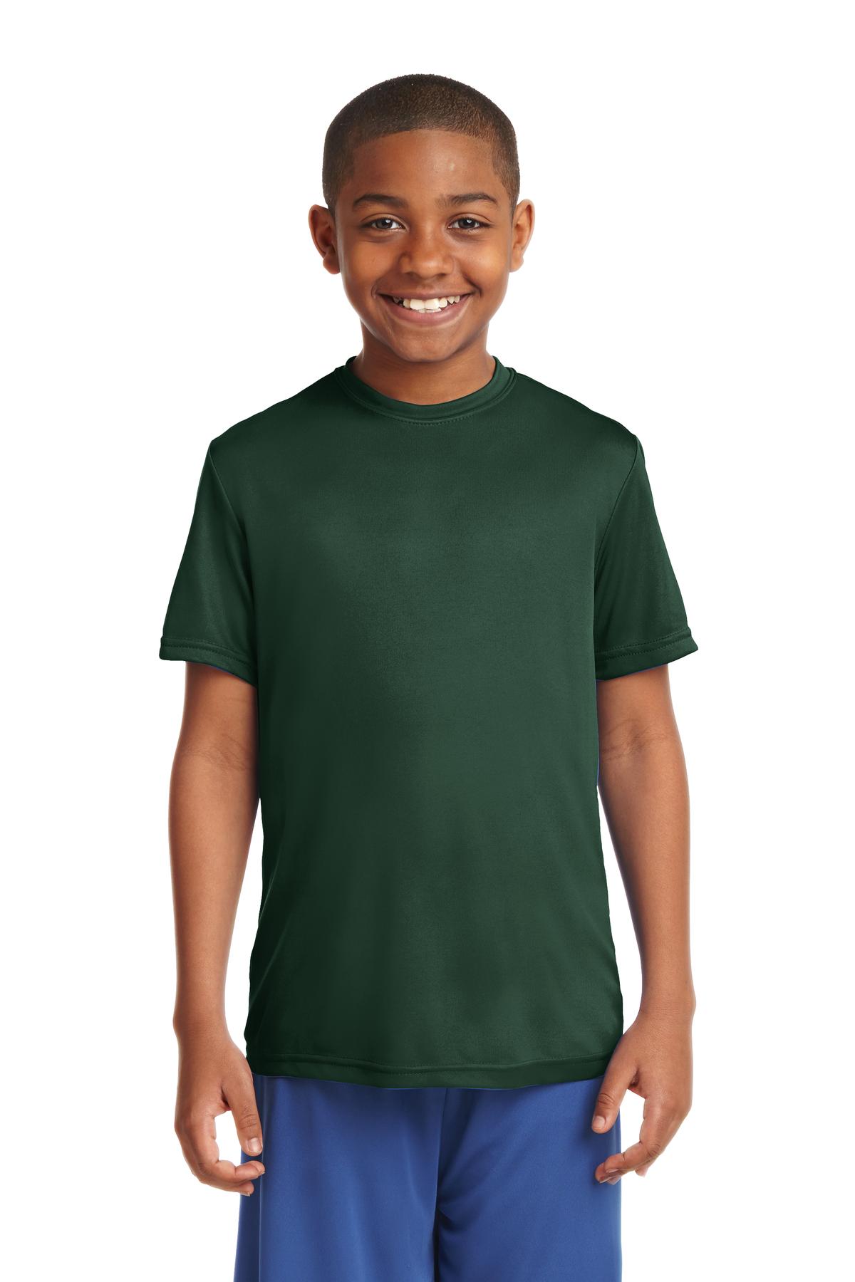 Sport-Tek YST350 Youth PosiCharge Competitor Top in Forest Green size XS | Polyester