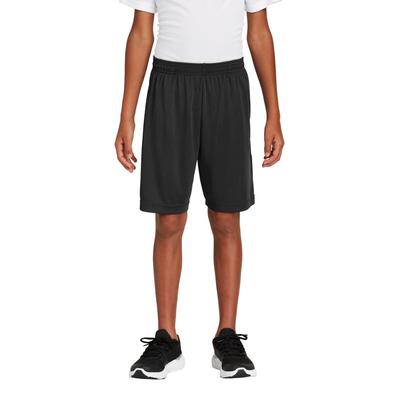 Sport-Tek YST355P Youth PosiCharge Competitor Pocketed Short in Black size Large | Polyester