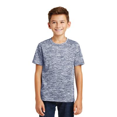 Sport-Tek YST390 Youth PosiCharge Electric Heather Top in True Navy Blue size Medium | Polyester