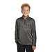 Sport-Tek YST397 Youth PosiCharge Electric Heather Colorblock 1/4-Zip Pullover T-Shirt in Gray-Black Electric/Black size XL | Polyester