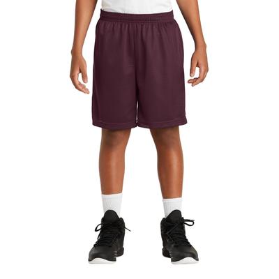 Sport-Tek YST510 Youth PosiCharge Classic Mesh Short in Maroon size Medium | Polyester