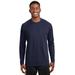 Sport-Tek T473LS Athletic Dry Zone Long Sleeve Raglan T-Shirt in True Navy Blue size XL | Polyester