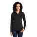 Port Authority LK584 Women's Silk Touch Performance 1/4-Zip in Black/Steel Grey size Small | Polyester