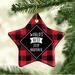 The Holiday Aisle® World's Best Step Brother Star Holiday Shaped Ornamennt Ceramic/Porcelain in Black/Red | 3.1 H x 3.1 W x 0.5 D in | Wayfair