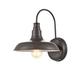 Longshore Tides Mckoy 13" Tall Outdoor Wall Sconce Barn Light Glass/Metal/Steel in Brown | 13 H x 11 W x 11 D in | Wayfair