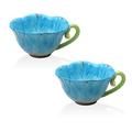 Grace's Tea Ware Flower Coffee Mug Ceramic in Blue | 3 H x 6.83 W in | Wayfair JW1802BLU