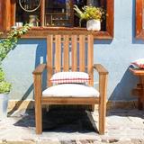 Millwood Pines Risborough Solid Wood Adirondack Chair Wood in Brown/White | 33.5 H x 27 W x 29 D in | Wayfair 66857DA6203B42C69CCBF1246B0AB85D