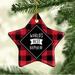 The Holiday Aisle® World's Best Nephew Star Holiday Shaped Ornamennt Ceramic/Porcelain in Black/Red | 3.1 H x 3.1 W x 0.5 D in | Wayfair