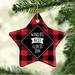 The Holiday Aisle® World's Best Eldest Son Star Holiday Shaped Ornamennt Ceramic/Porcelain in Black/Red | 3.1 H x 3.1 W x 0.5 D in | Wayfair