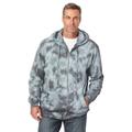 Men's Big & Tall Fleece Zip-Front Hoodie by KingSize in Steel Marble (Size 6XL) Fleece Jacket