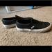 Vans Shoes | Black Slip On Leather Vans | Color: Black | Size: 7.5