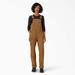 Dickies Women's Straight Fit Duck Double Front Bib Overalls - Rinsed Brown Size M (FB2500)