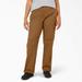 Dickies Women's Plus Flex Relaxed Straight Fit Duck Carpenter Pants - Rinsed Brown Size 24W (FDW270)