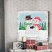 The Holiday Aisle® Holiday Snowmen - Wrapped Canvas Painting Print Canvas, Solid Wood in Blue/Red | 10 H x 10 W in | Wayfair