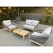 Joss & Main Bowery Croll Wooden Outdoor Coffee Table Wood in Brown/White | 12 H x 39 W x 23 D in | Wayfair 15B9A7C2287F475687727B1272D712F1