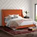 Mercury Row® Bernadine Upholstered Low Profile Standard Bed Metal in Orange/Gray/Black | 56 H x 46 W x 80 D in | Wayfair