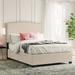 Winston Porter Romeoville Platform Storage Bed Upholstered/Polyester/Metal in White | 15 H x 64.38 W x 82 D in | Wayfair