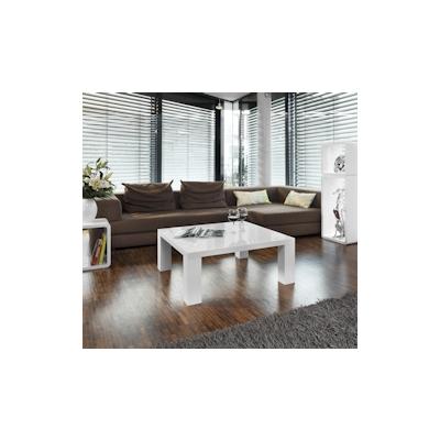 SalesFever Couchtisch quadratisch | Hochglanz lackiert | MDF-Holz | B 90 x T 90 x H 40 cm | weiß