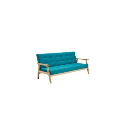 SalesFever Schlafsofa mit Armlehnen | 3 Funktionen | Bezug Strukturstoff | Gestell Massivholz Eukalyptus | B 190 x T 85 