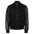 Schott NYC Men's Lcusa Leather Jacket, Black/Black, Large