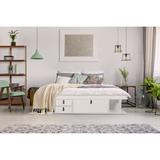 Latitude Run® Pharr Low Profile Storage Platform Bed Wood in White | 16.2 H x 79 W x 82.7 D in | Wayfair C1C70ACA03DA4FDC828AC6A821853ADA