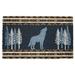 Mill Pines Midnight in the s Howling Wolf Rustic Forest Coir 30" x 18" Non-Slip Indoor & Outdoor Door Mat Natural Fiber/Coir in Black/White | Wayfair