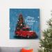 The Holiday Aisle® Seasons Greetings III - Wrapped Canvas Graphic Art Print Canvas, Solid Wood in Blue/Red | 16 H x 16 W x 1 D in | Wayfair