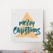 The Holiday Aisle® Merry Christmas Minimalist IIII - Wrapped Canvas Textual Art Print Metal in Green/Yellow | 32 H x 32 W x 1 D in | Wayfair