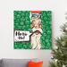 The Holiday Aisle® Santa Is Coming to Town Green - Wrapped Canvas Graphic Art Print Canvas, Solid Wood in Green/White | 16 H x 16 W x 1 D in | Wayfair
