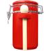 Prep & Savour Ceramic Airtight Kitchen Canister Ceramic in Red | 7 H x 4 W x 4 D in | Wayfair CE75AAA9D5814220835DBA595EE29B40