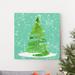 The Holiday Aisle® Christmas Tree - Wrapped Canvas Painting Print Canvas, Solid Wood in Blue/Green | 24 H x 24 W x 1 D in | Wayfair