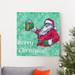 The Holiday Aisle® Frost Santa III - Wrapped Canvas Graphic Art Print Canvas, Solid Wood in Green/Red | 10 H x 10 W x 1.5 D in | Wayfair