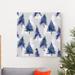 The Holiday Aisle® Christmas Trees Blue - Wrapped Canvas Painting Print Canvas, Solid Wood in Gray/Green/Indigo | 16 H x 16 W x 1 D in | Wayfair