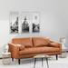 Steelside™ Bismarck 72" Full-Grain Genuine Italian Leather Sofa Metal in Brown | 34 H x 72 W x 38 D in | Wayfair 9D3450248CFD474F821150495D5B6BF5