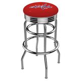 Holland Bar Stool NCAA Bar & Counter Stool Plastic/Acrylic/Leather/Metal/Faux leather in Gray | 30 H x 18 W x 18 D in | Wayfair L7C3C25WshCap
