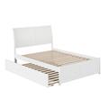 Harriet Bee Salem Solid Wood Sleigh Platform Bed w/ Footboard & Trundle Wood in White | 44.25 H x 82 D in | Wayfair