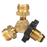 Enerco F171715 - Brass LP Gas Y Male Adapter Tee with Plastic Clamshell Packaging