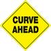 YELLOW PLASTIC REFLECTIVE SIGN 12 - CURVE AHEAD