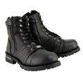 Milwaukee Leather MBM9000 Men s Black Lace-Up Motorcycle Riding Leather Boots with Side Zipper Entry 8.5