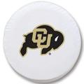 NCAA Tire Cover by Holland Bar Stool - Colorado Buffaloes White - 37 L x 12.5 W