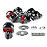 Krator Custom Black Skeleton Skull Bolt Nuts Screws 6mm Compatible with Harley Davidson Softail Cross Bones Deuce Rocker