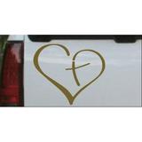 Heart with Cross Inside Car or Truck Window Decal Sticker