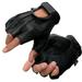 Shaf International SH877 Men s Black Leather Gel Padded Palm Fingerless Motorcycle Hand Gloves W/ â€˜Welted USA Deerskinâ€™ Large