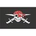 5in x 3in Red Bandanna Jolly Roger Flag Sticker Vinyl Pirate Bumper Decal